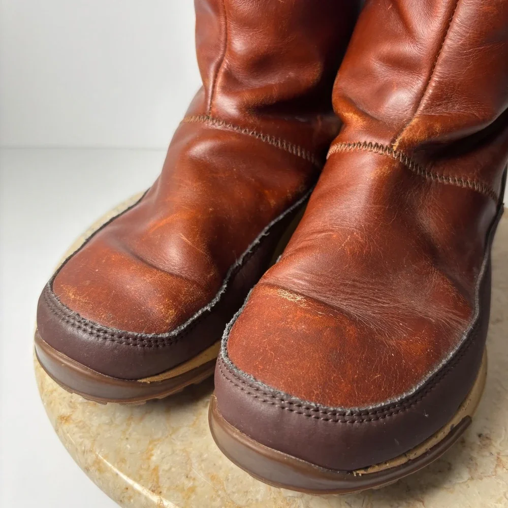 Chaco Borealis MidSpice‎ Women's Leather Fur Lined Winter Boots Size 8